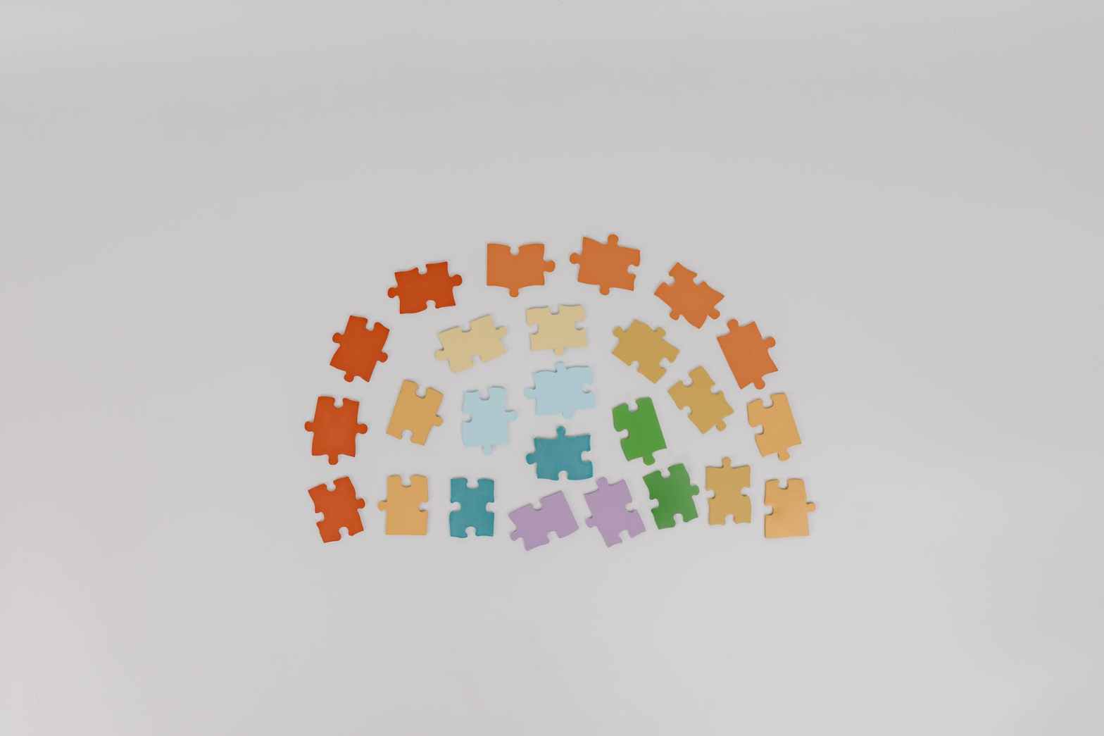 jigsaw puzzle on white background