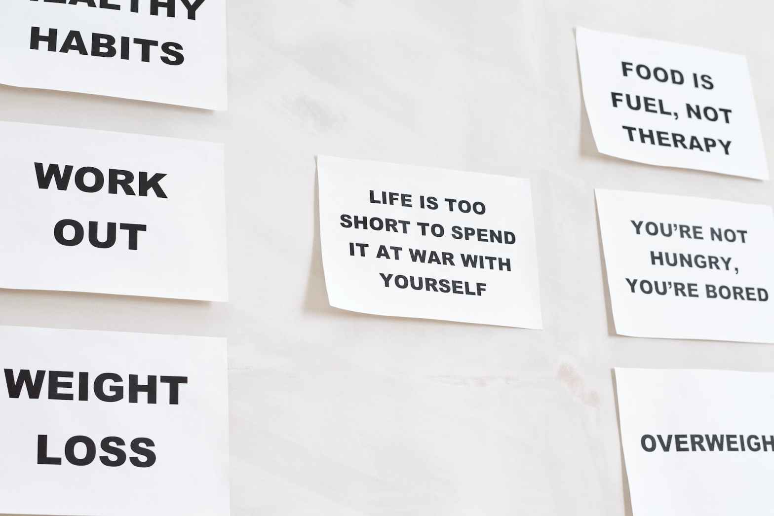healthy living slogans on wall